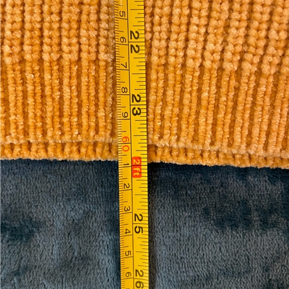 Elena Wang Womens Sweater Sm Mustard Yellow Mock Neck Ribbed Decorative Pockets - Picture 8 of 8